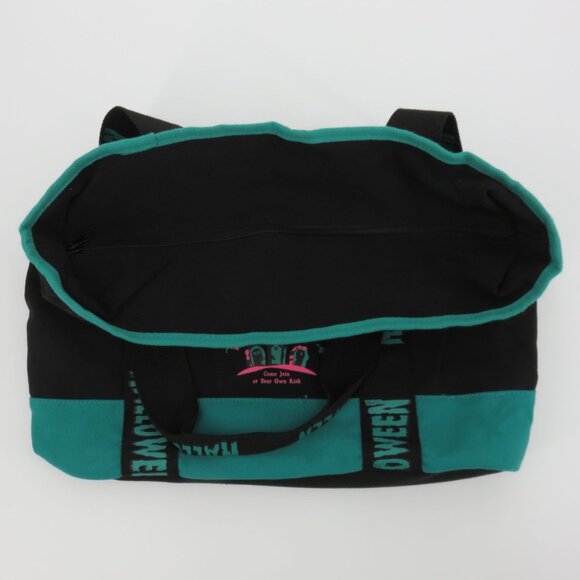 Disney Parks 2023 Halloween Glow In The Dark Mickey Mouse Tote Bag Black Teal - Picture 4 of 12